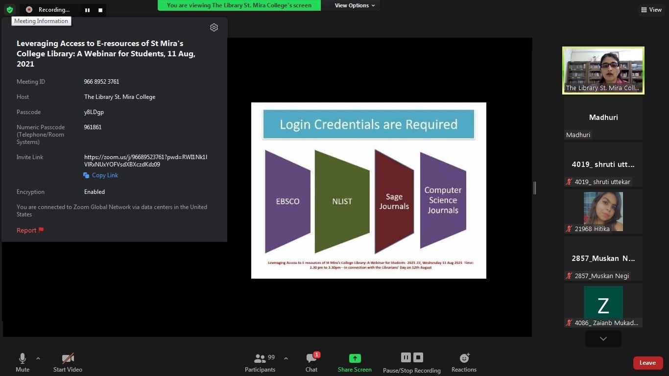 Information on Login Credential for Eresources-11 Aug 2021